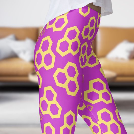 Levendig Roze Honing Home Patroon Leggings