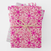 Levendig roze inpakpapier in set van 3 Design (In situ)