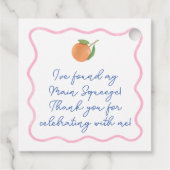 Levendig Roze Kobalt Blauw Citrus Vrijgezellenfees Bedankjes Labels (Achterkant)