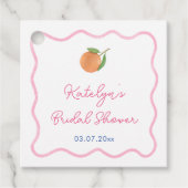 Levendig Roze Kobalt Blauw Citrus Vrijgezellenfees Bedankjes Labels (Voorkant)