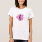 Levendig Roze Lady Golfer Silhouette Tee Shirt (Voorkant)