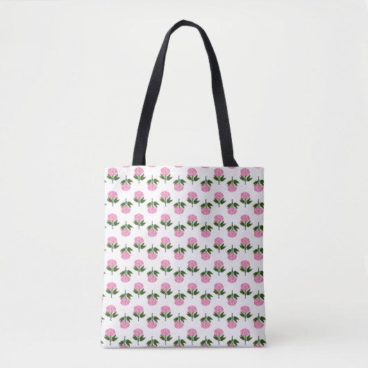 Levendig roze Lily-Pily bloemmotief ontwerp Tote Bag (Voorkant)