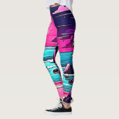Levendig roze maanstrand leggings (Links)