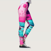 Levendig roze maanstrand leggings (Rechts)