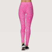Levendig roze mandala patroon leggings (Achterkant)
