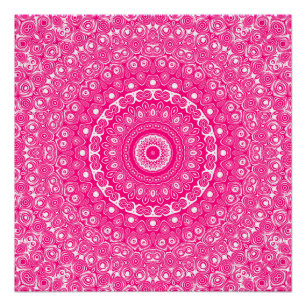 Levendig roze mandala patroon perfect poster