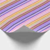 Levendig roze mauve citroen gestreept inpakpapier (Hoek)