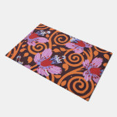 Levendig Roze & Oranje Draaikolk Art Deco Bloem Deurmat (Schuin)