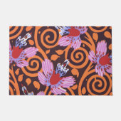 Levendig Roze & Oranje Draaikolk Art Deco Bloem Deurmat (Voorkant)