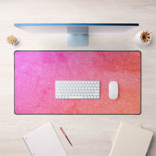 Levendig Roze & Perzik Gradient Desk Mat - Sparkli