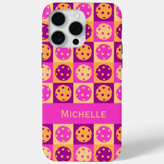 Levendig roze pickleball patroon Case-Mate iPhone case (Achterkant)