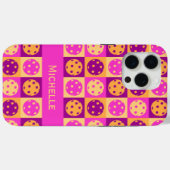 Levendig roze pickleball patroon Case-Mate iPhone case (Achterkant (horizontaal))