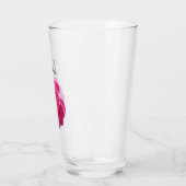 Levendig roze pioen bloem gepersonaliseerd glas (Links)