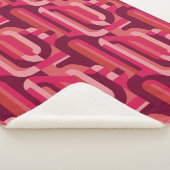 levendig roze retro abstract patroon sherpa deken (3/4)