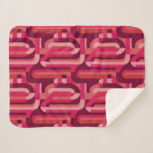 levendig roze retro abstract patroon sherpa deken (Voorkant (horizontaal))