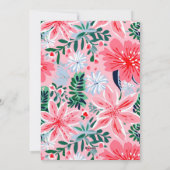 Levendig Roze Tropische Kerst Bloemen Foto Feestdagenkaart (Achterkant)