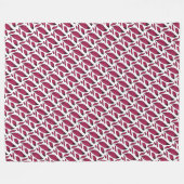 Levendig Roze Veerpatroon Fleece Deken (Voorkant (Horizontaal))
