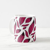Levendig Roze Veerpatroon Koffiemok (Voorkant links)