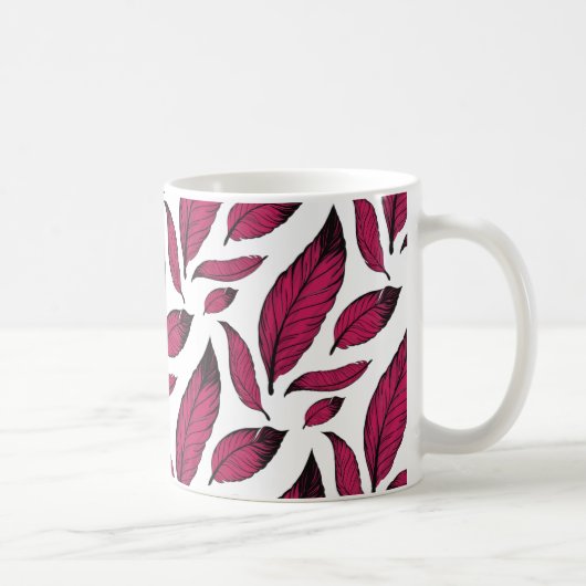 Levendig Roze Veerpatroon Koffiemok (Rechts)
