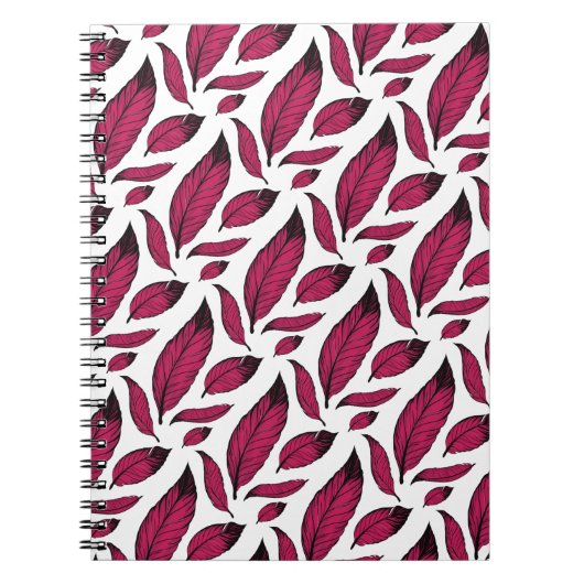 Levendig Roze Veerpatroon Notitieboek (Voorkant)