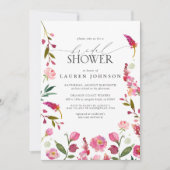 Levendig roze Waterverf Flowers Vrijgezellenfeest Kaart (Voorkant)