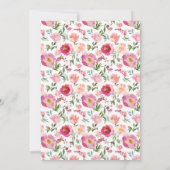 Levendig roze Waterverf Flowers Vrijgezellenfeest Kaart (Achterkant)