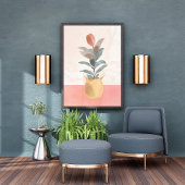 Levendig rubberen Plant in een keramische pot Foto Afdruk