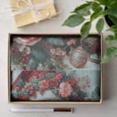 Levendig Rustiek Bloemig Vintage Kerstman Decoupag Tissuepapier (Geschenk)