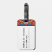 Levendig Safari wandtapijtpatroon - De Witte Lotus Bagagelabel (Achterkant verticaal)