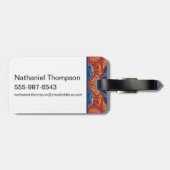 Levendig Safari wandtapijtpatroon - De Witte Lotus Bagagelabel (Achterkant horizontaal)