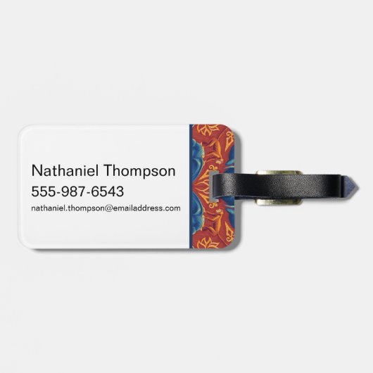 Levendig Safari wandtapijtpatroon - De Witte Lotus Bagagelabel (Achterkant horizontaal)