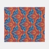 Levendig Safari wandtapijtpatroon - De Witte Lotus Fleece Deken (Voorkant (Horizontaal))