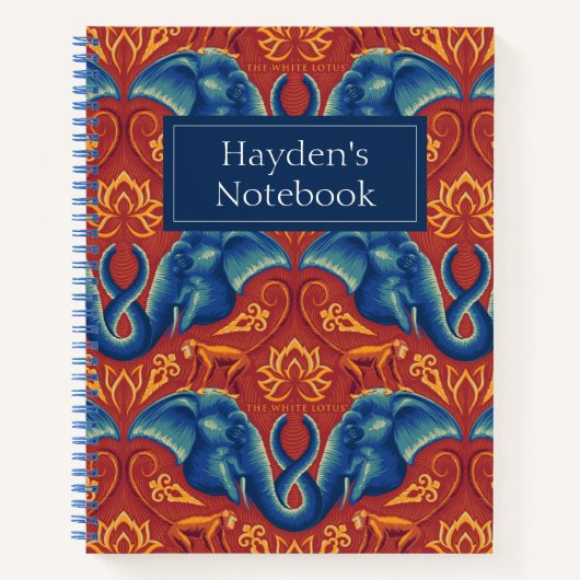 Levendig Safari wandtapijtpatroon - De Witte Lotus Notitieboek (Voorkant)