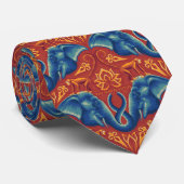 Levendig Safari wandtapijtpatroon - De Witte Lotus Stropdas (Opgerold)