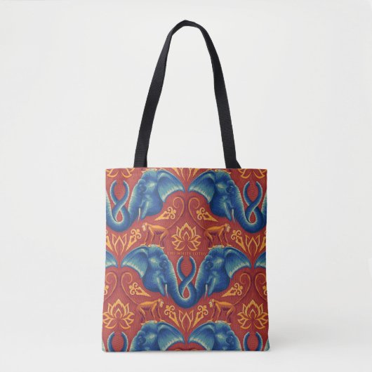 Levendig Safari wandtapijtpatroon - De Witte Lotus Tote Bag (Voorkant)