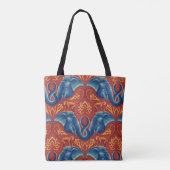 Levendig Safari wandtapijtpatroon - De Witte Lotus Tote Bag (Achterkant)
