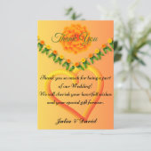 Levendig saffraangele dankkaart bedankkaart (Staand voorkant)