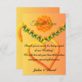 Levendig saffraangele dankkaart bedankkaart (Voorkant / Achterkant)