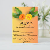 Levendig saffraangele RSVP kaart (Staand voorkant)