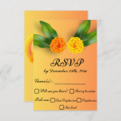 Levendig saffraangele RSVP kaart (Voorkant / Achterkant)