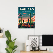 Levendig Saguaro Nationaal Park Poster (Thuiskantoor)