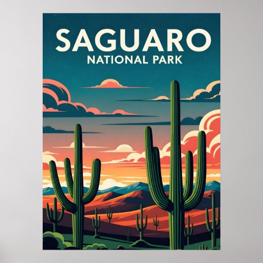 Levendig Saguaro Nationaal Park Poster (Voorkant)