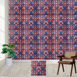 Levendig Scandinavisch Floral Tegel Pattern Tegeltje
