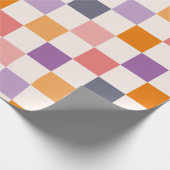 Levendig schaakbordpatroon cadeaupapier (Hoek)