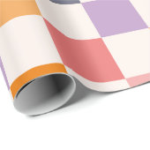 Levendig schaakbordpatroon cadeaupapier (Rol Hoek)