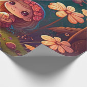 Levendig schattige elven spelen onder paddenstoele cadeaupapier (Hoek)