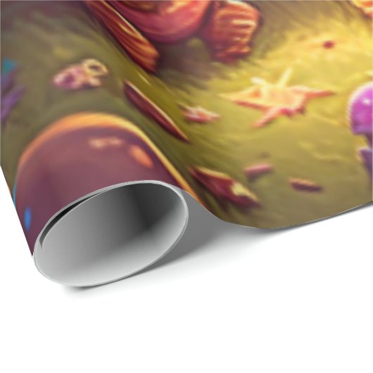 Levendig schattige elven spelen onder paddenstoele cadeaupapier (Rol Hoek)