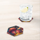 Levendig schattige elven spelen onder paddenstoele kartonnen onderzetters (Insitu)