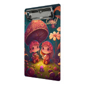 Levendig schattige elven spelen onder paddenstoele mini klembord (Angled2)