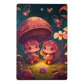 Levendig schattige elven spelen onder paddenstoele mini klembord (Achterkant)